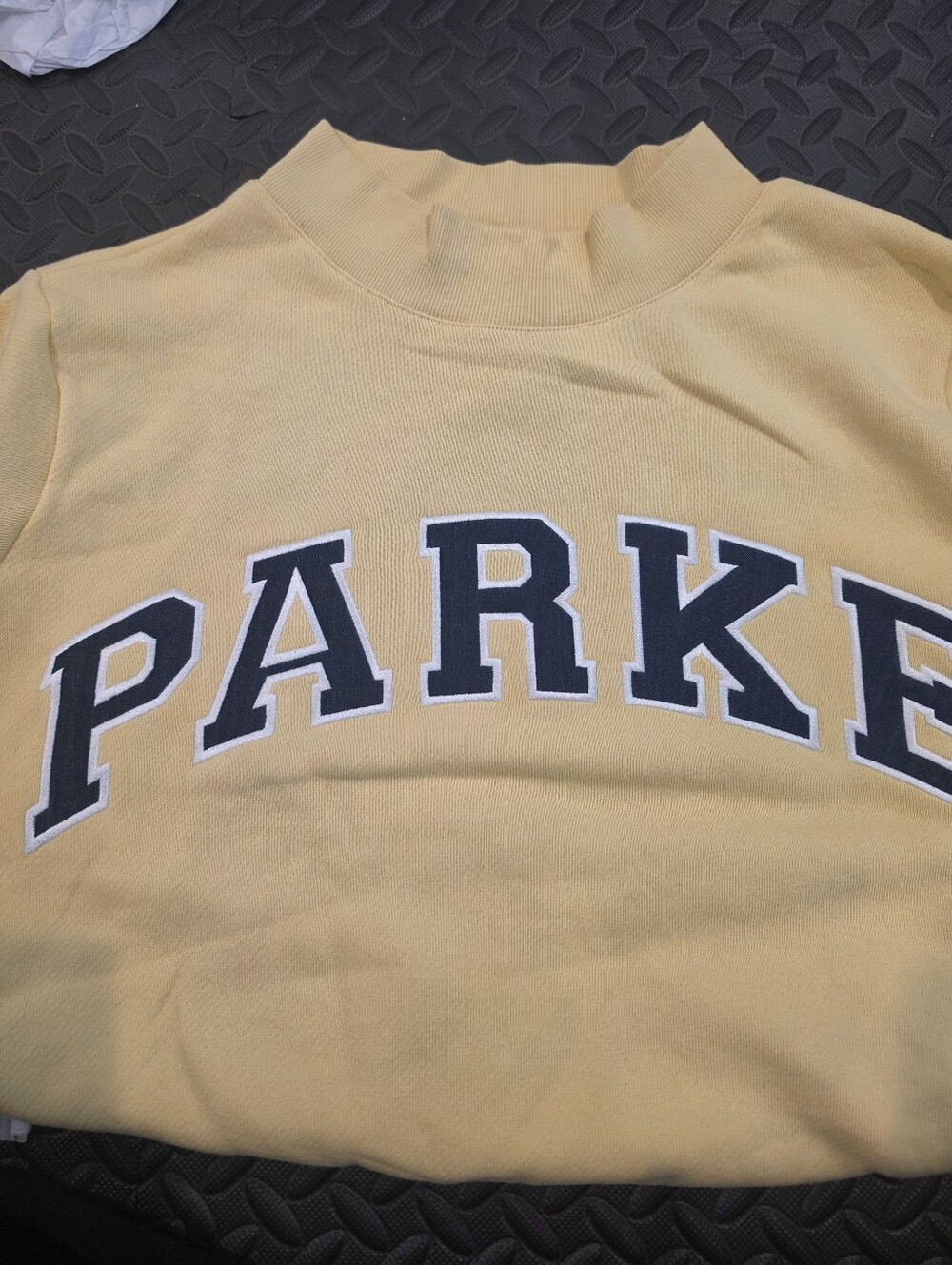 SOLD OUT Parke Cake Batter Mockneck S/M + Daily Drills Navy Foldover Pants S - Picture 7 of 8